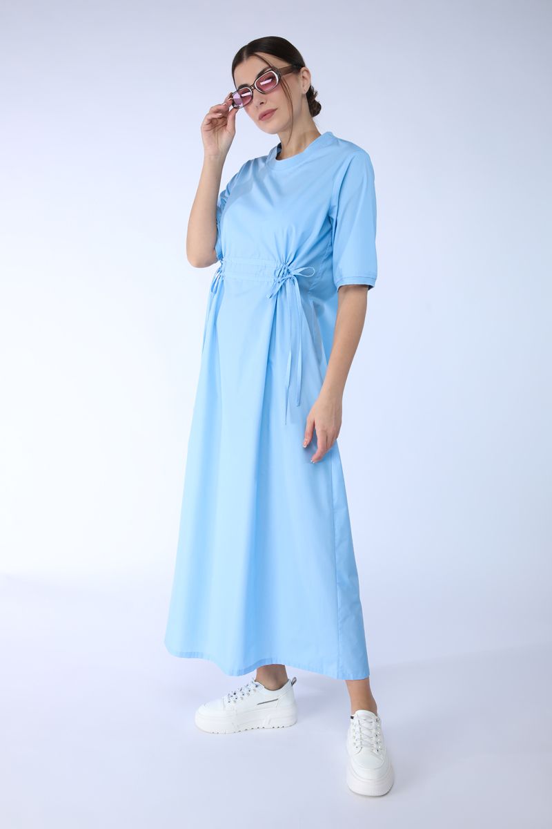 maxi dress with waist drawstrings
