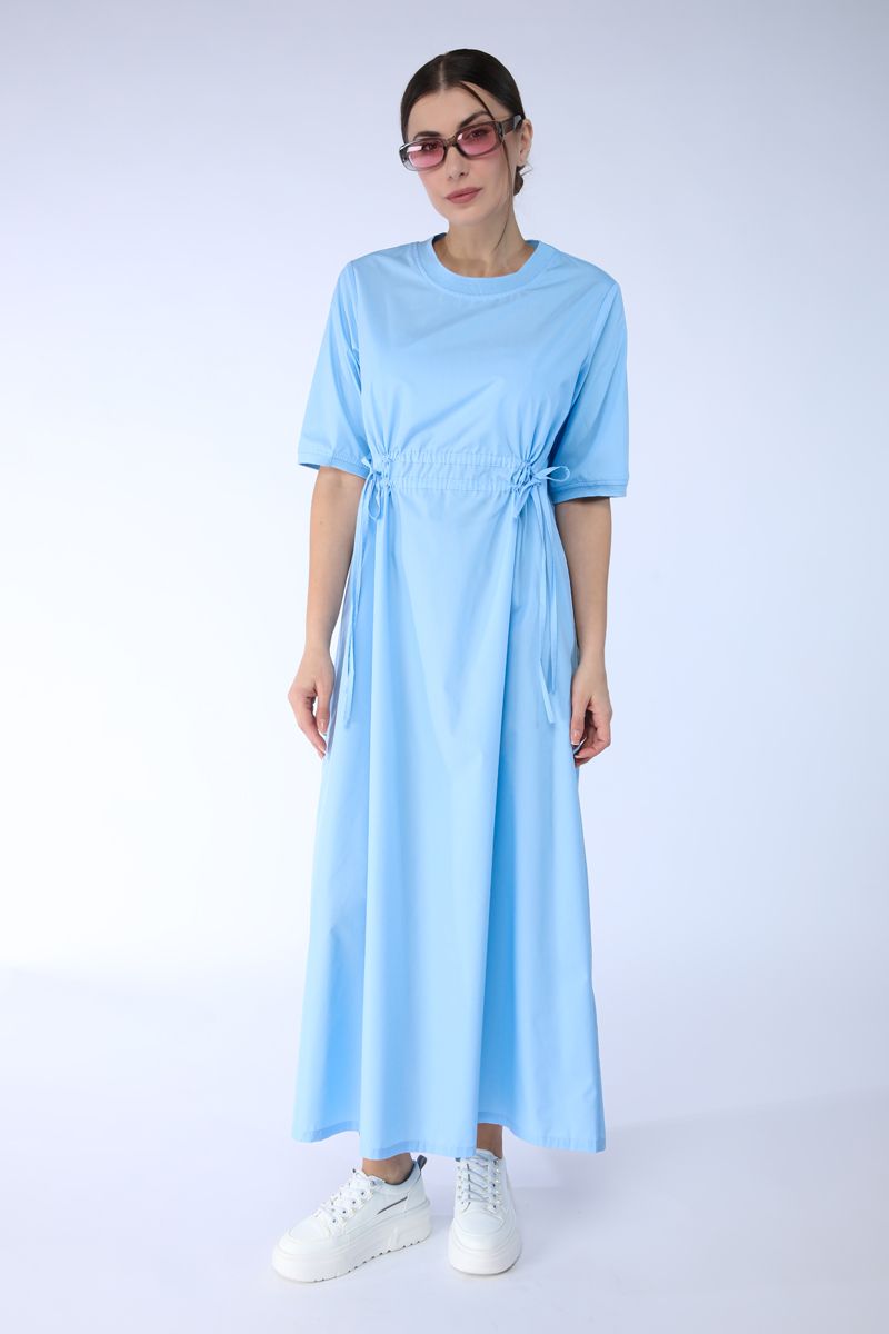 maxi dress with waist drawstrings