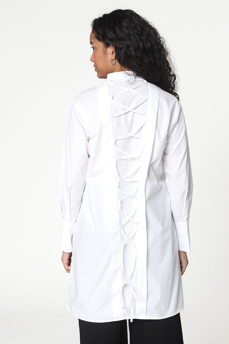 shirt with back drawstrings