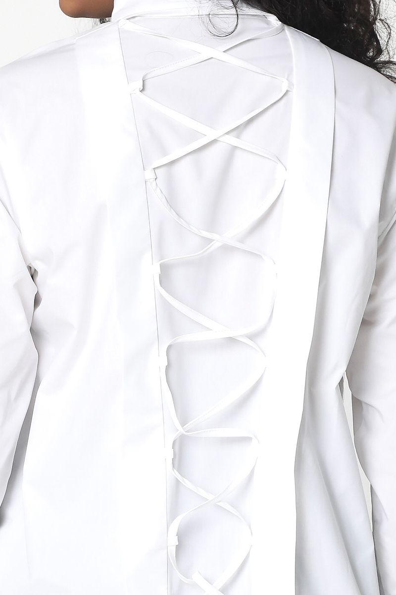 shirt with back drawstrings