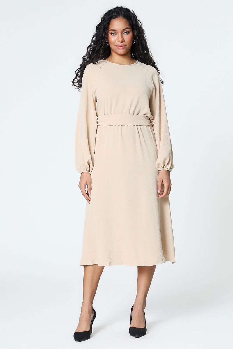 فستان بلون موحد