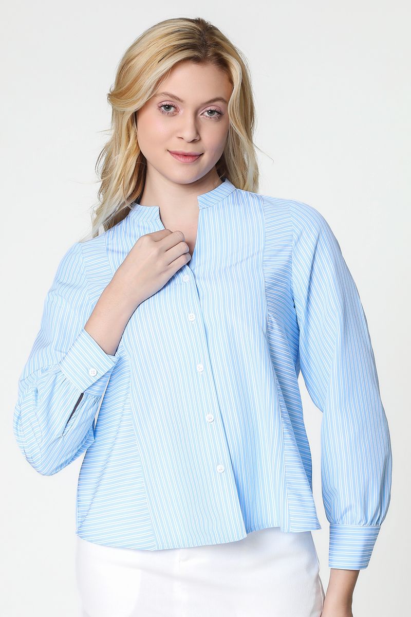 striped cropped shirt