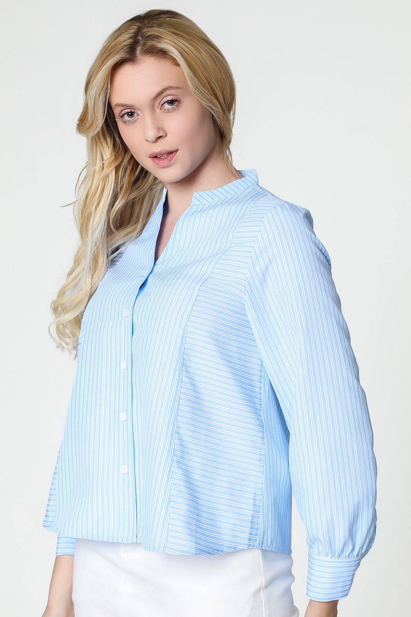 striped cropped shirt