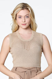 cropped knitted top