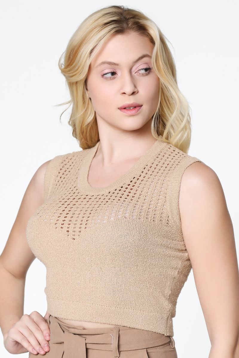 cropped knitted top