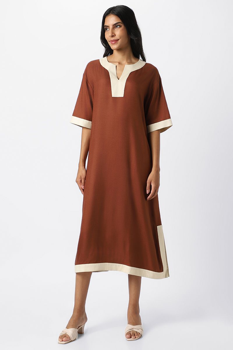 contrast colored women dress