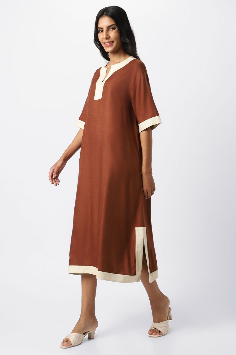 contrast colored women dress