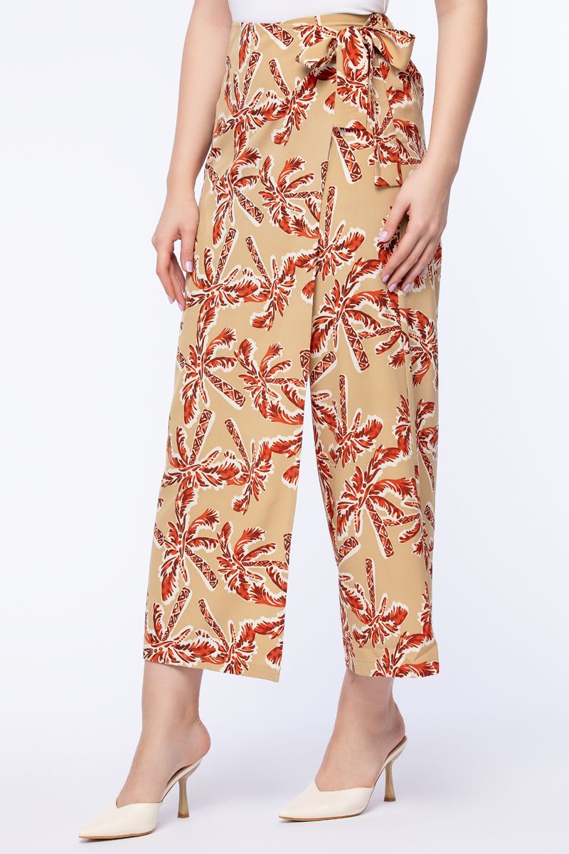 printed women wrap pants
