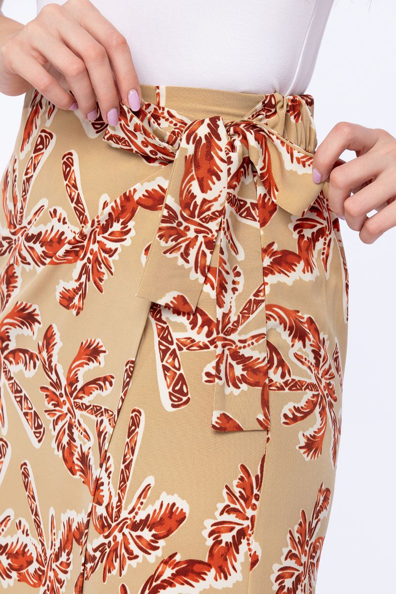 printed women wrap pants