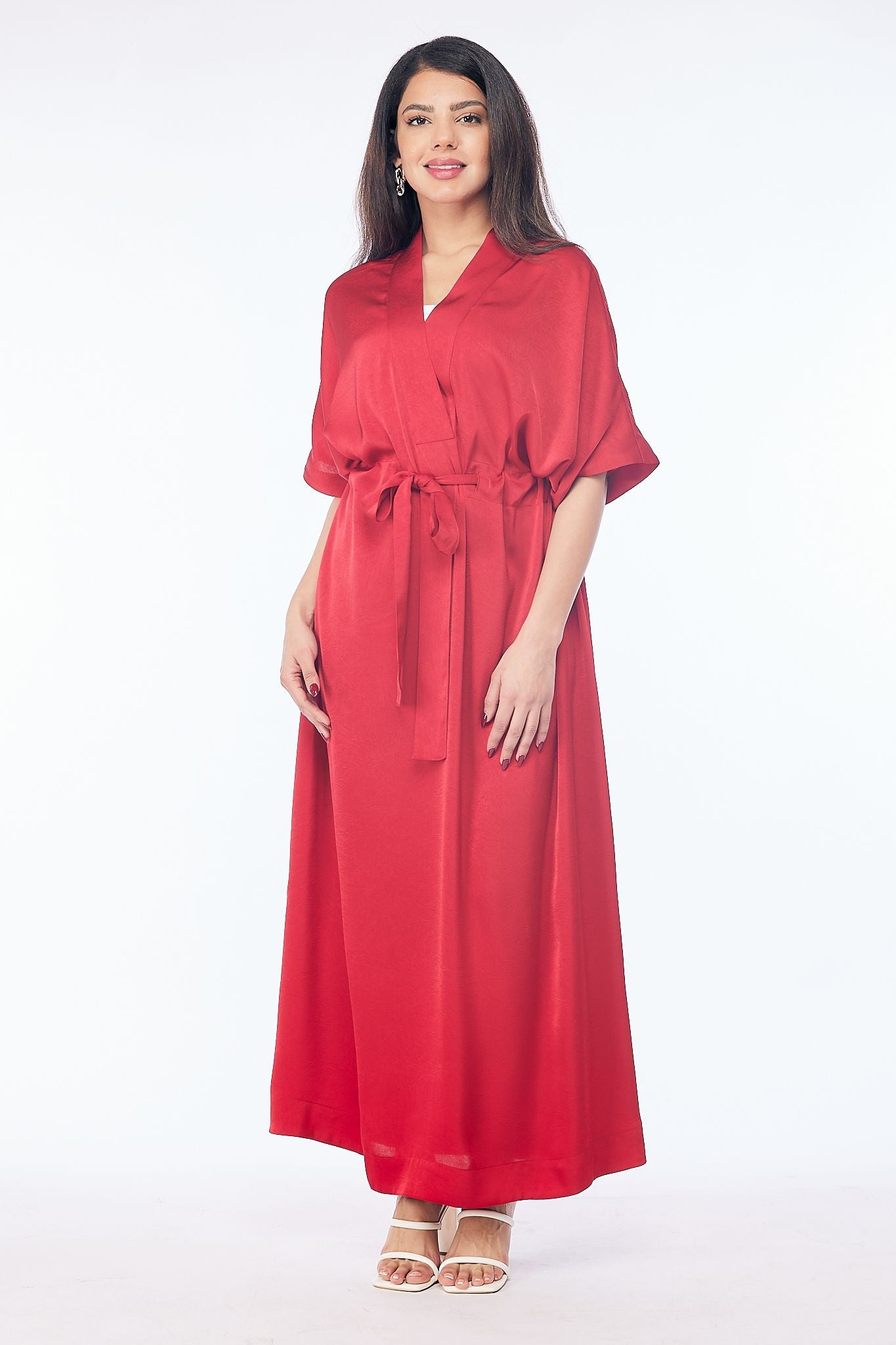 فستان ماكسي برباط على الخصر