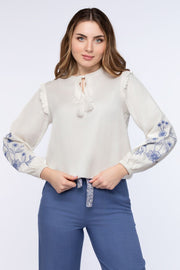women top with embroidery