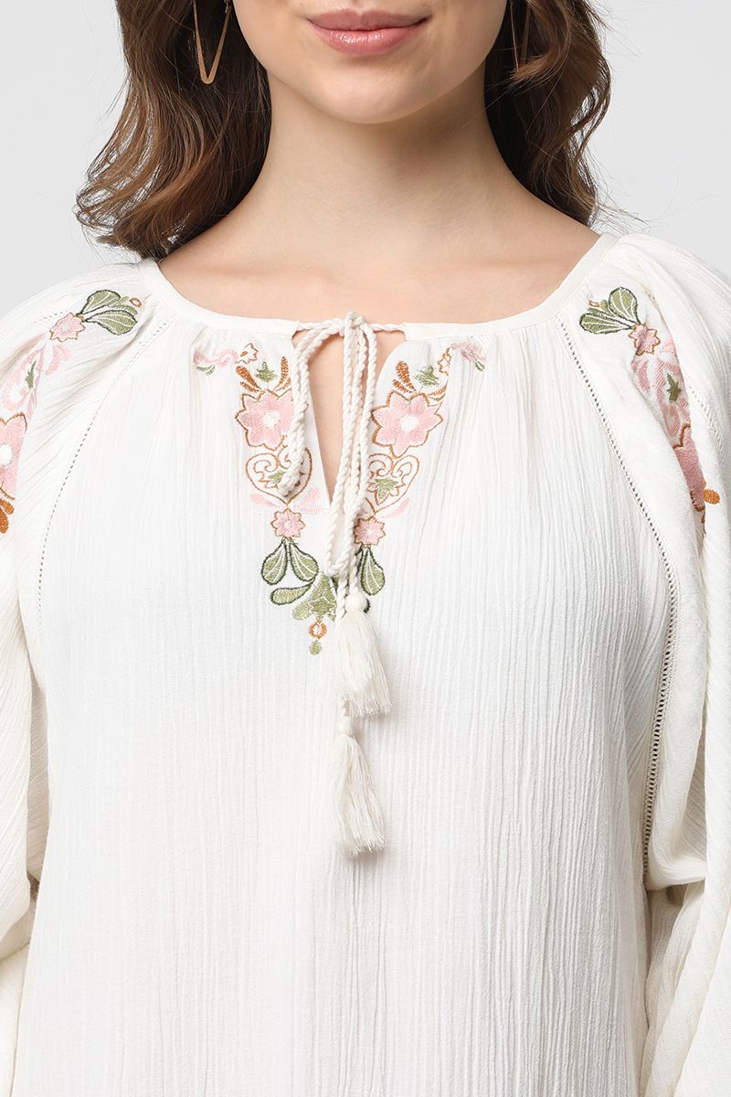 women maxi dress with embroidery