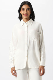 women shirt with perforated slots