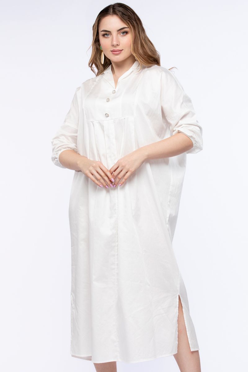 فستان نسائي بلون موحد