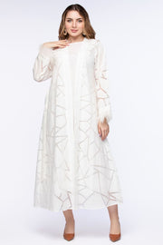 women abaya with transparent details