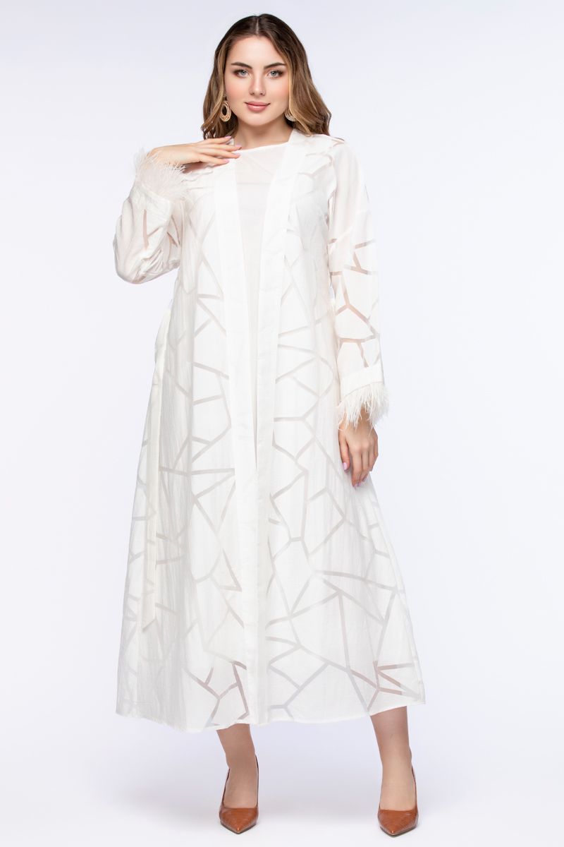 women abaya with transparent details