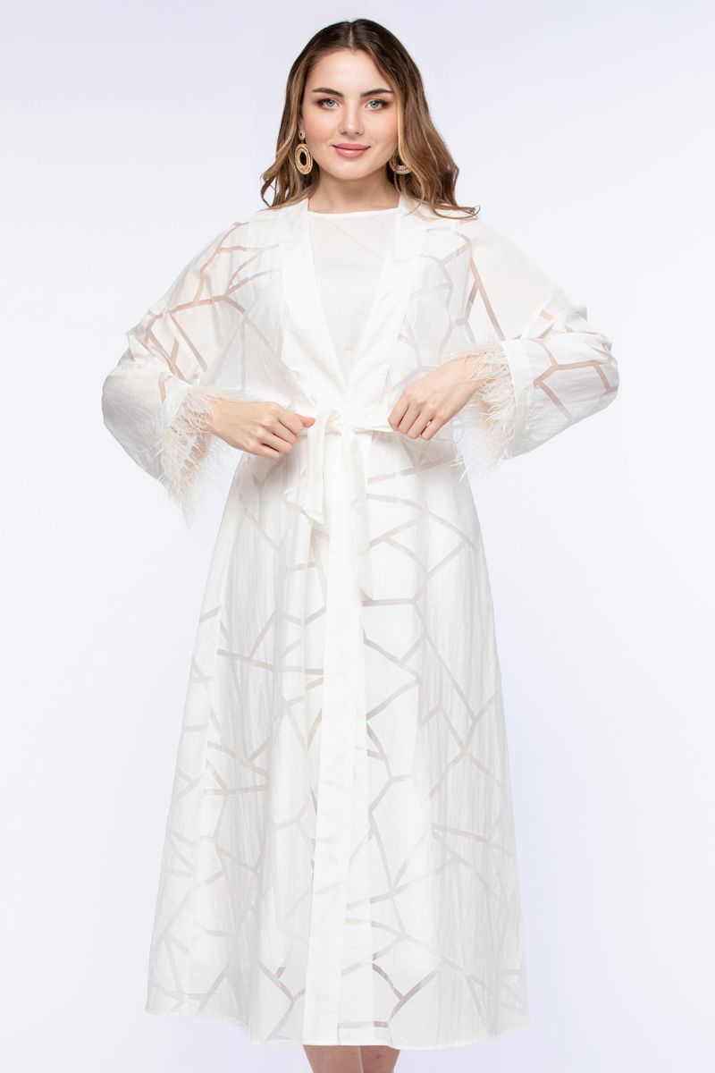 women abaya with transparent details