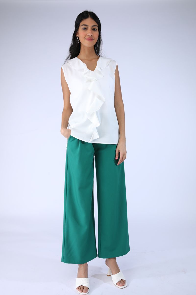 solid colored women flowy pants