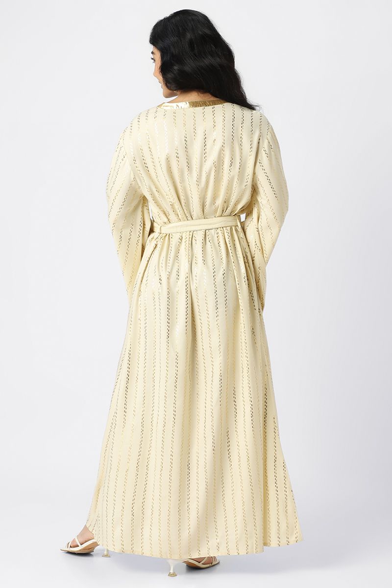 jallabiya with golden printed pattern