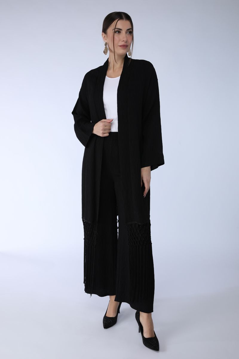 abaya with fringes
