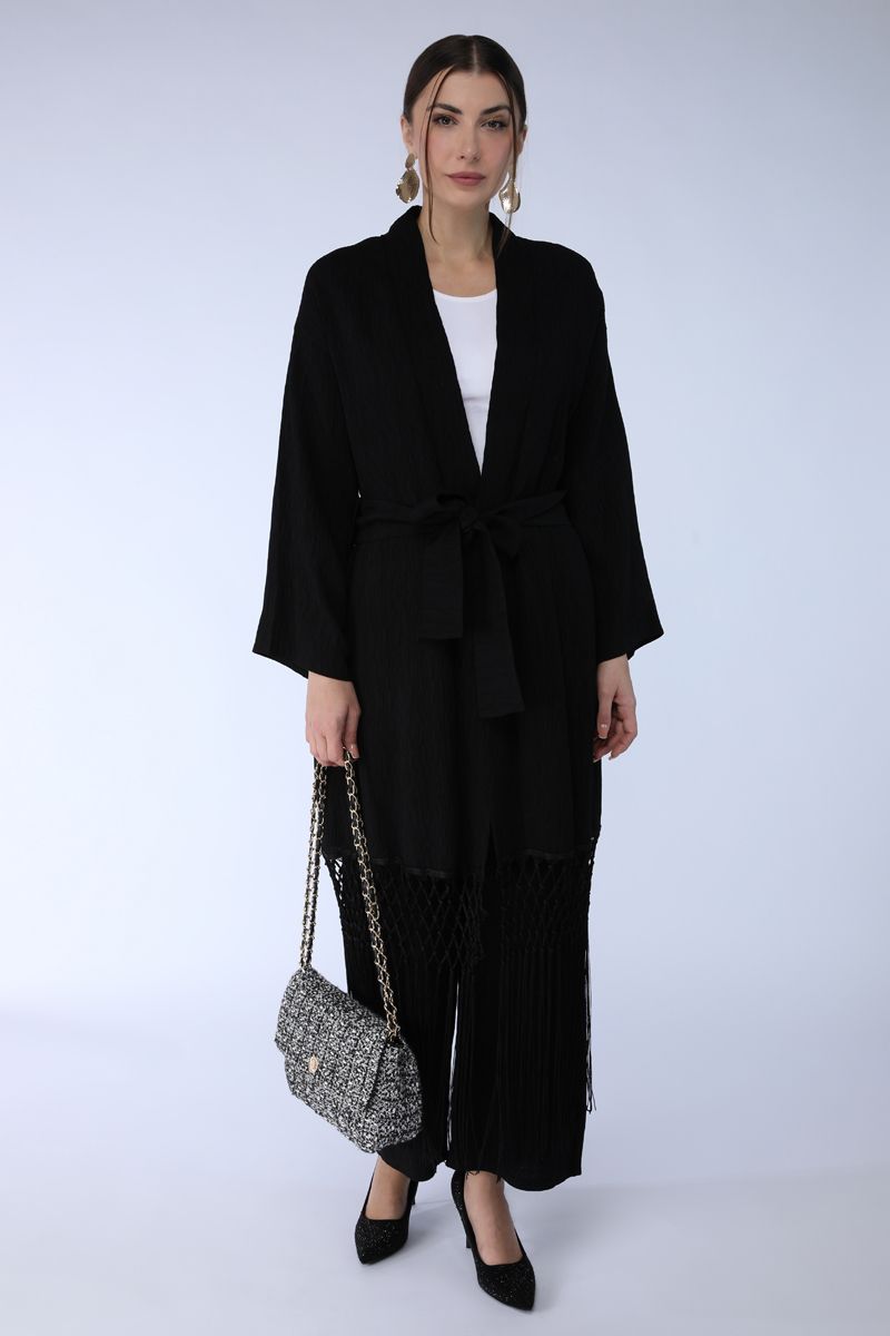 abaya with fringes