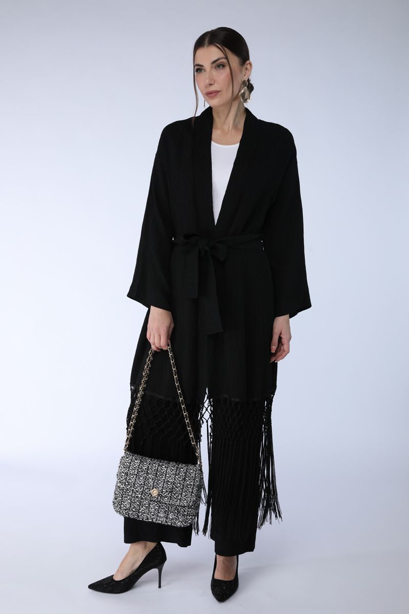 abaya with fringes