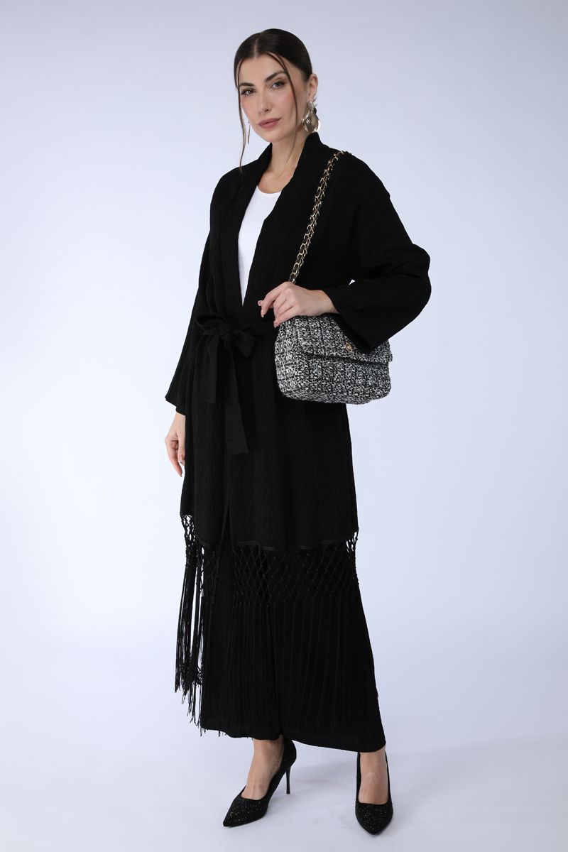 abaya with fringes