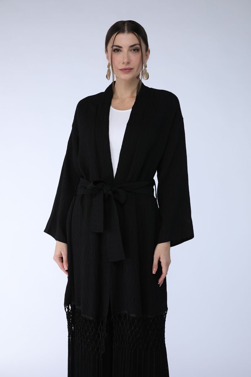 abaya with fringes