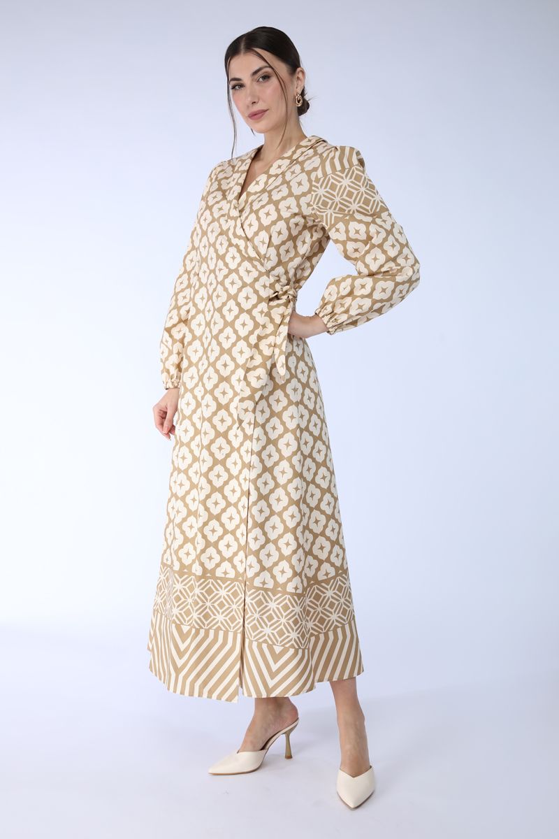 printed wrap maxi dress