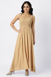 فستان ماكسي بلون موحد