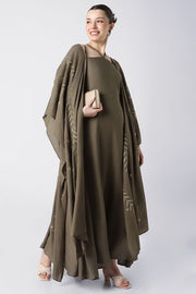 فستان نسائي طبقتين بتطريز