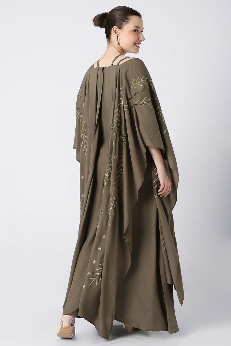 فستان نسائي طبقتين بتطريز