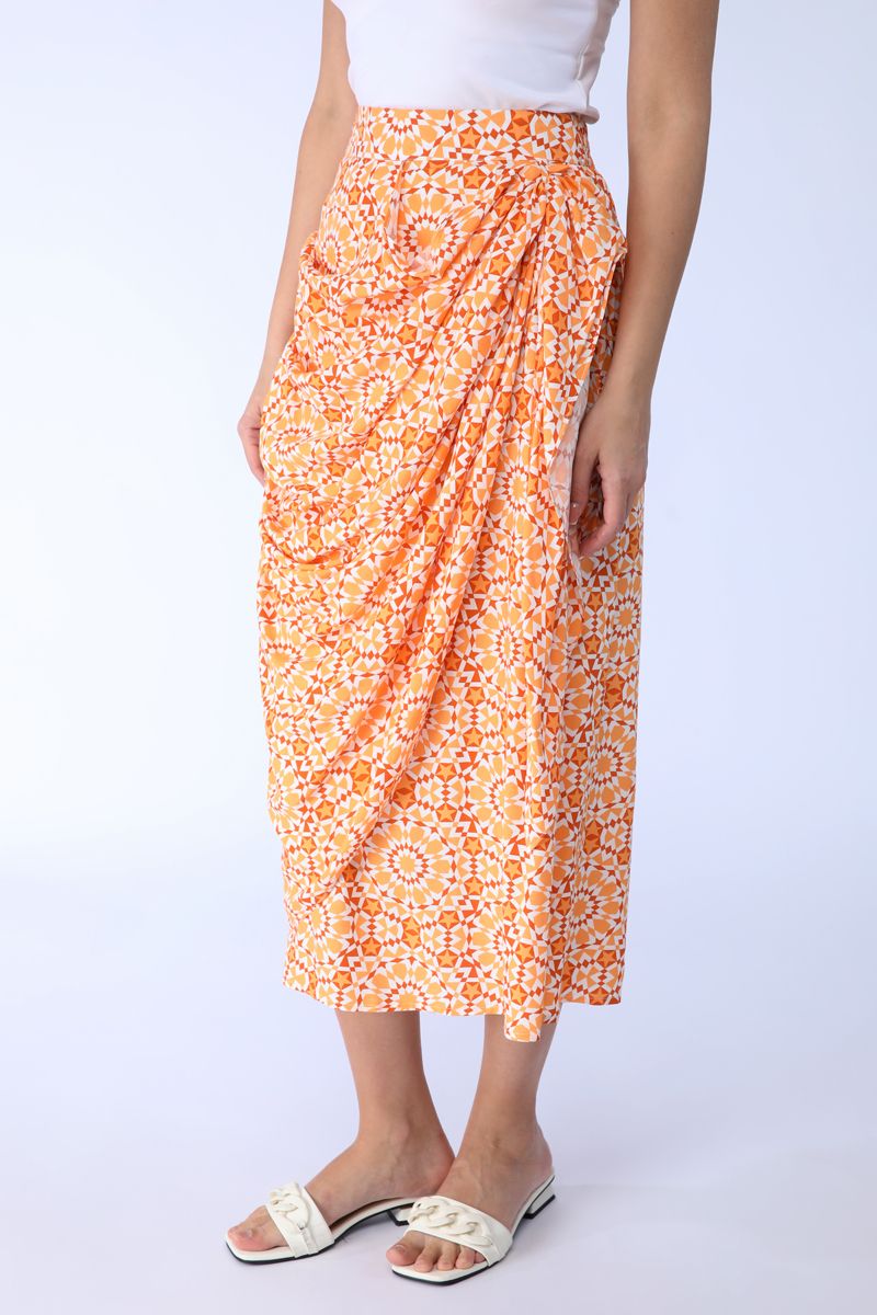 printed longline skirt