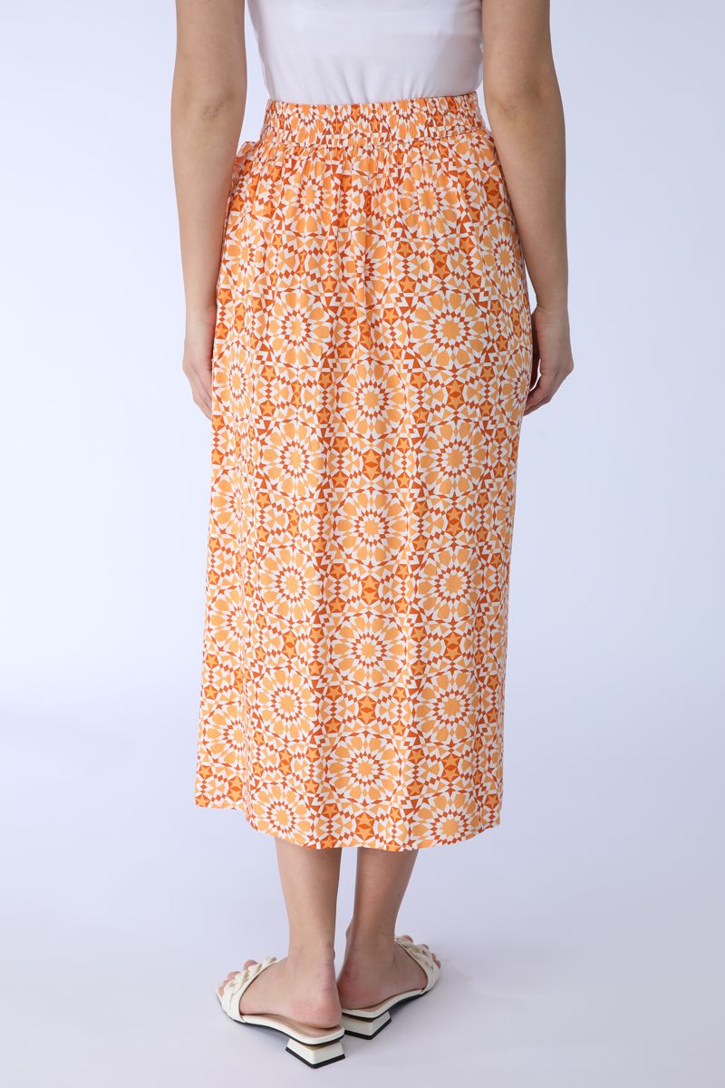 printed longline skirt