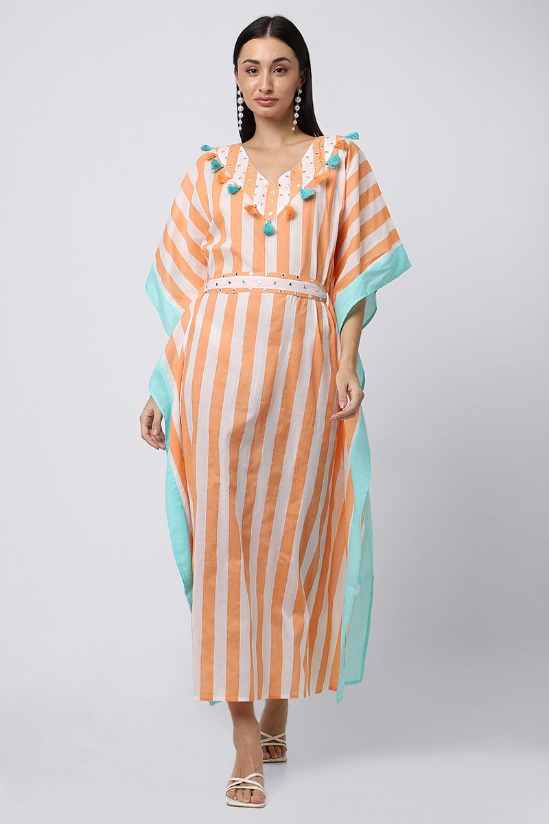 striped jallabiya with tassels