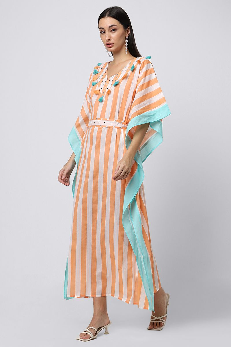 striped jallabiya with tassels