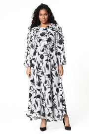 فستان ماكسي بطبعات