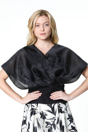 chiffon top with back zipper