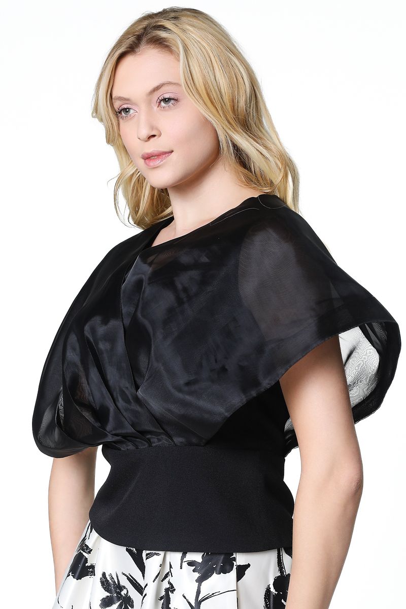 chiffon top with back zipper