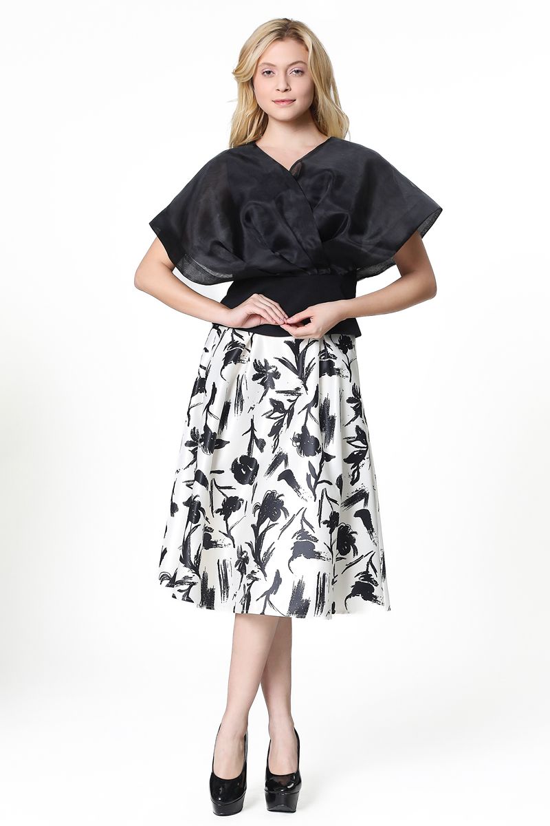 chiffon top with back zipper