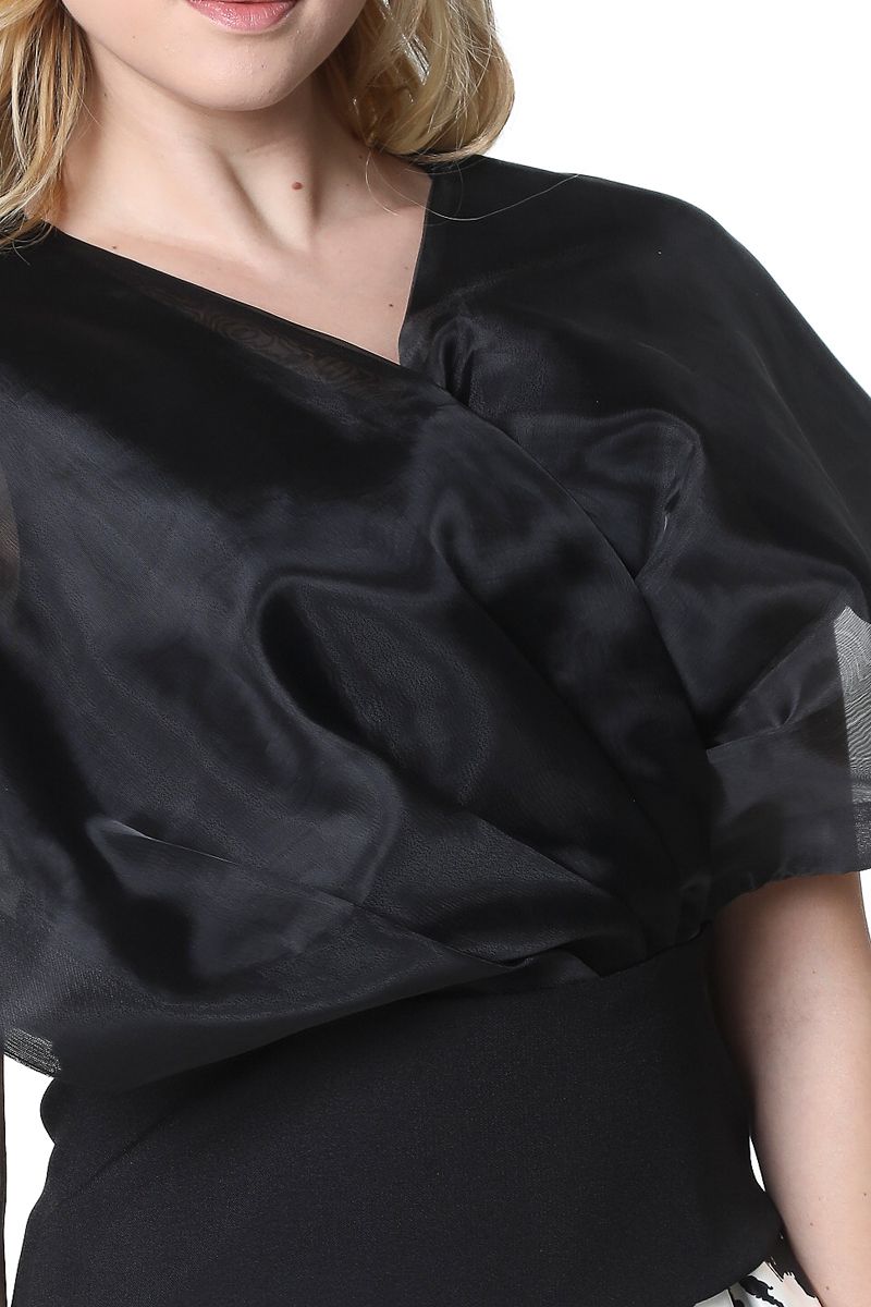 chiffon top with back zipper