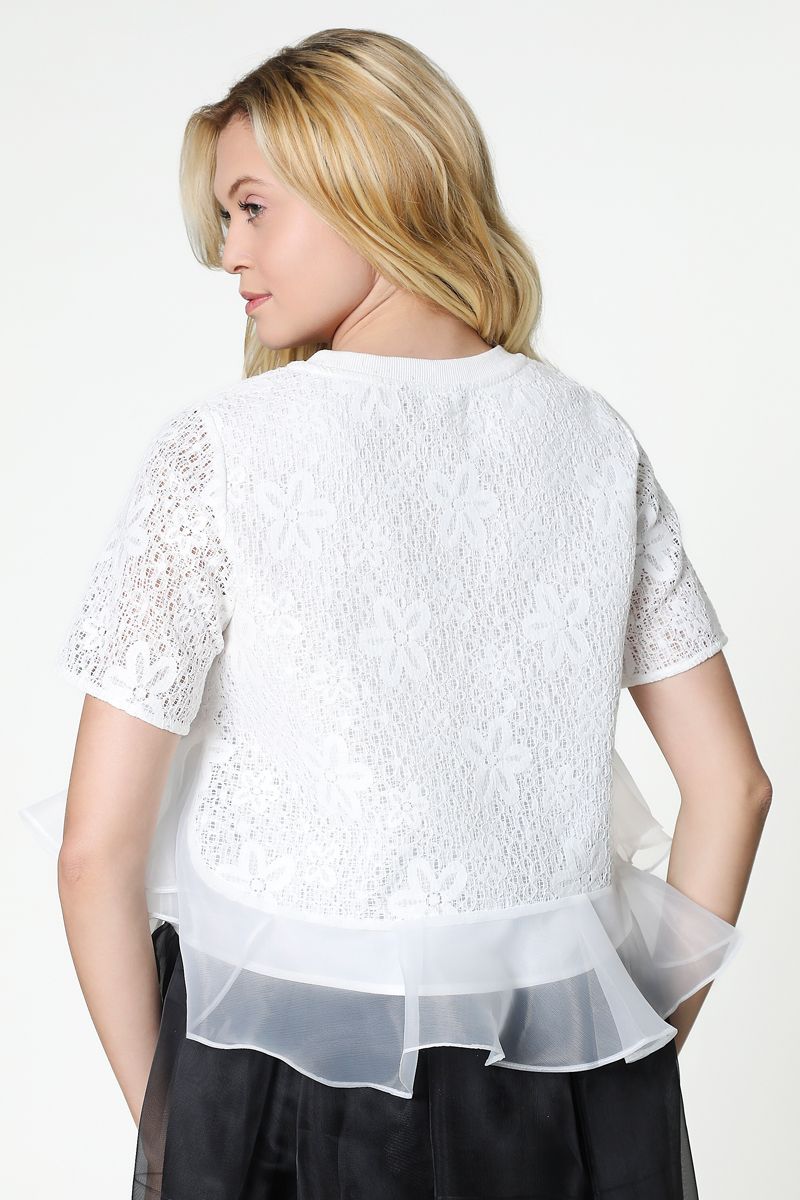 top with chiffon ruffle