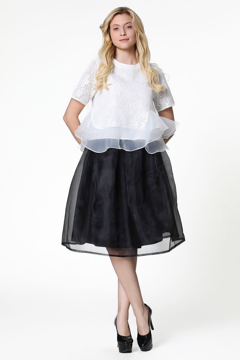 top with chiffon ruffle