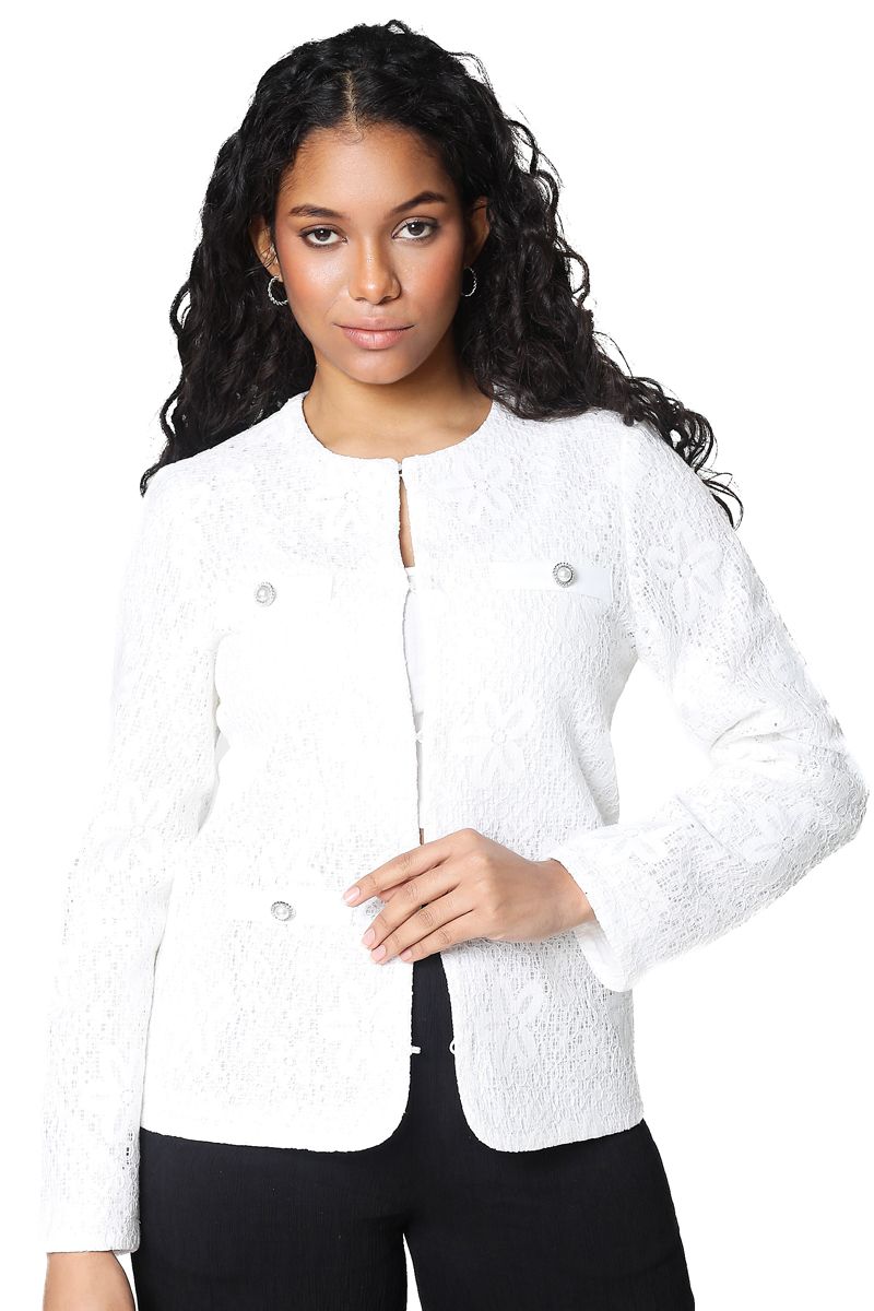 blazer with floral texture