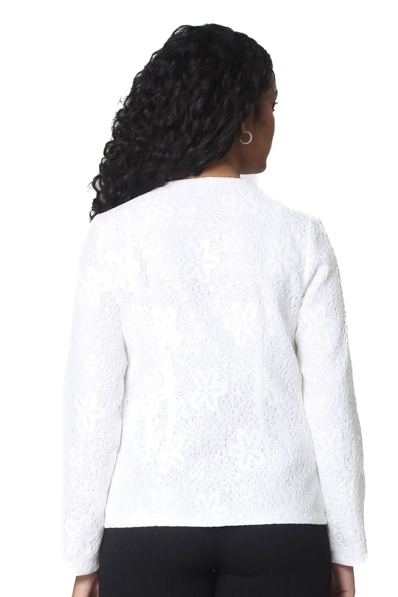 blazer with floral texture