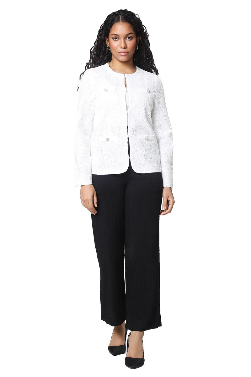 blazer with floral texture