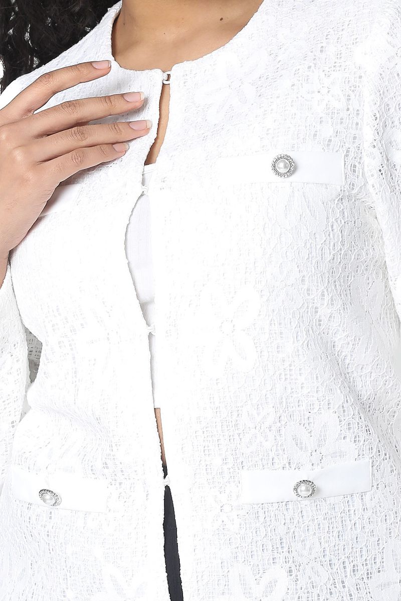 blazer with floral texture