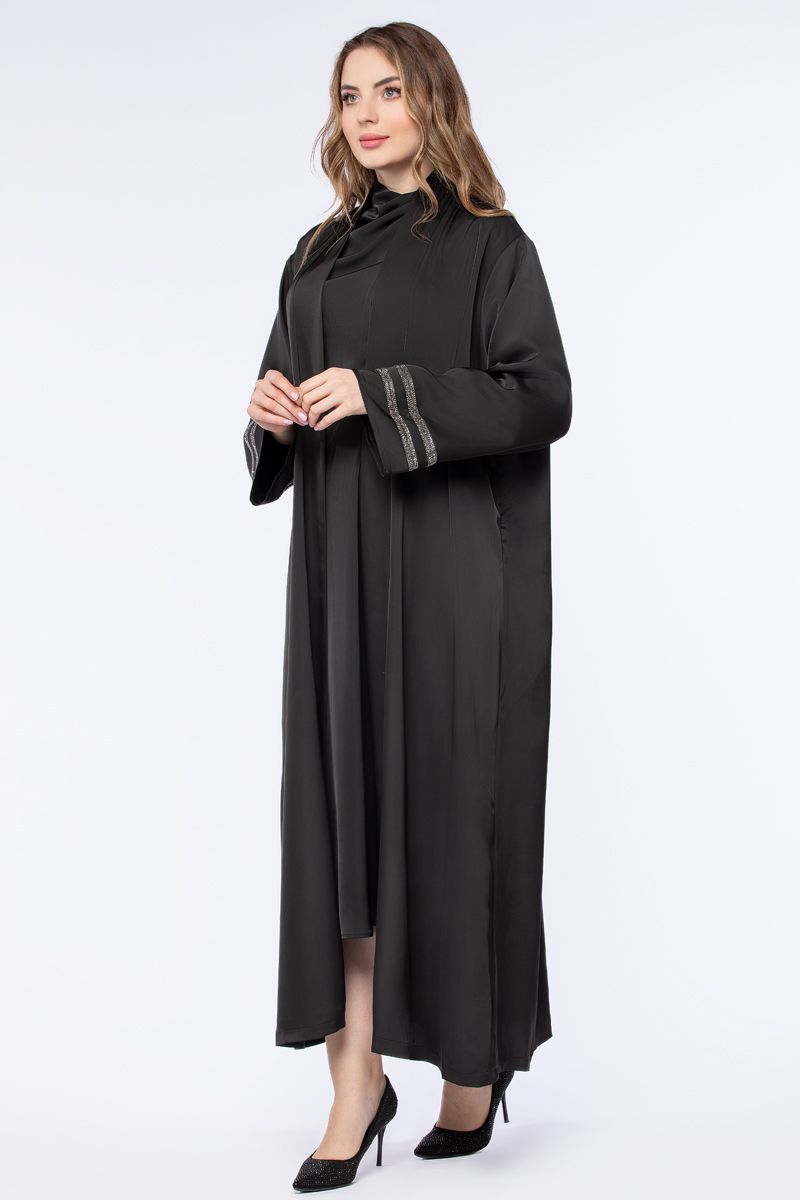 women abaya with rhinestones