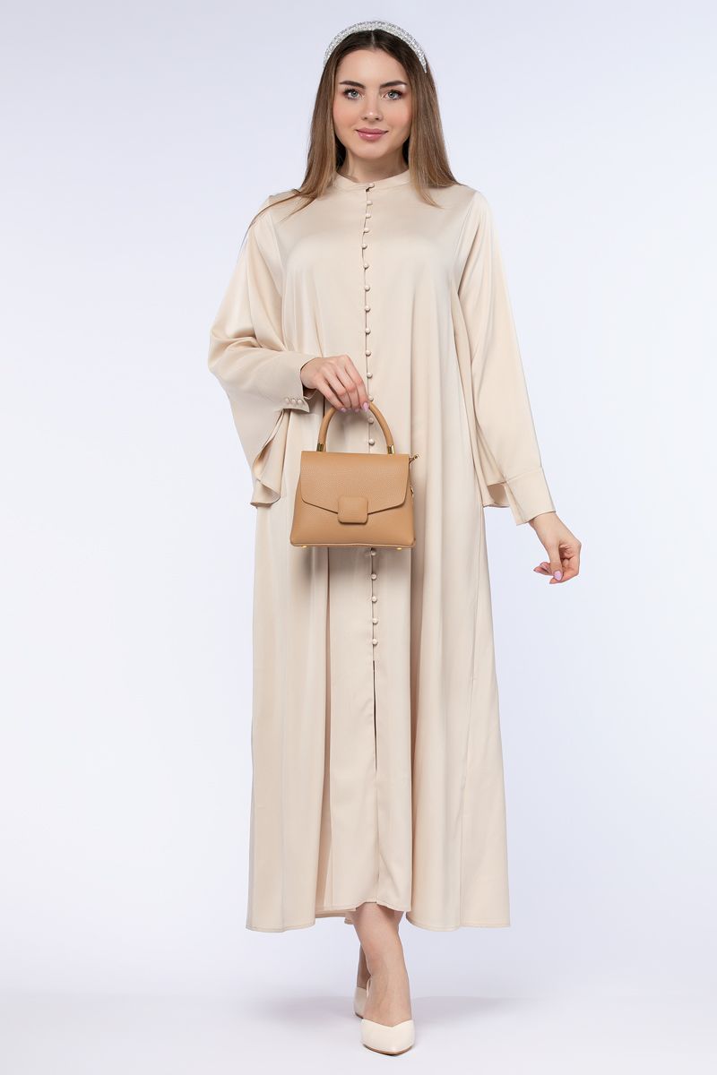 فستان نسائي ماكسي بأزرار أمامية