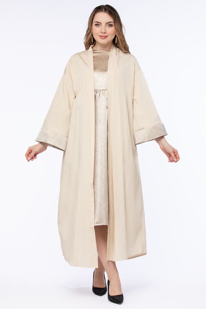 contrast colored women abaya